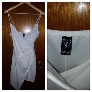 White Ruche Hour Dress